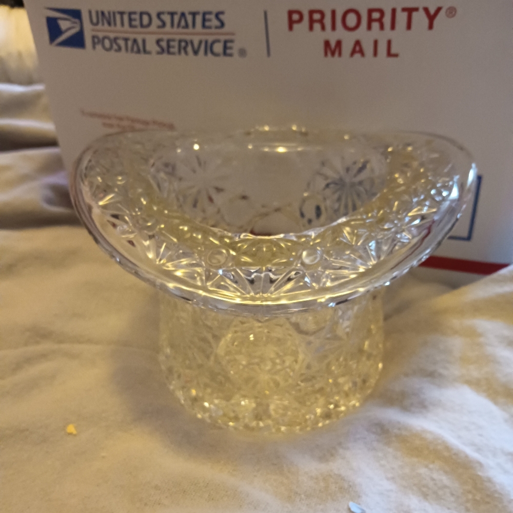 VTG Fenton Glass Top Hat